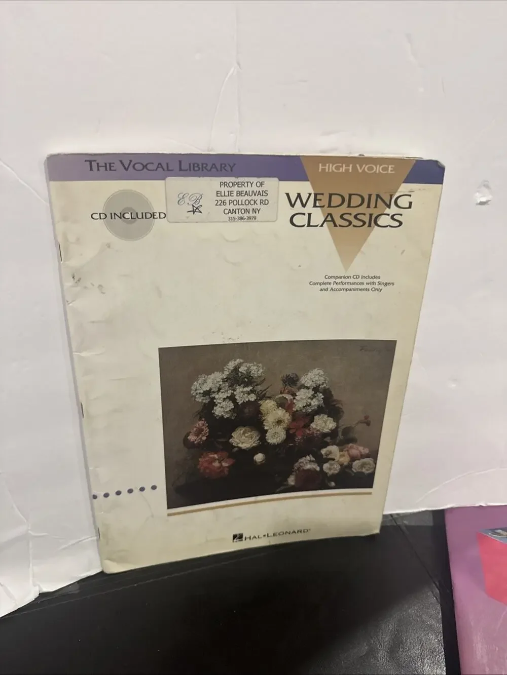 Wedding Classics High Voice Vocal Library Book With CD Hal Leonard 1992 Edition